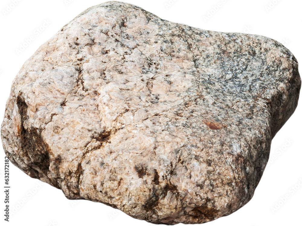Rock with Mixed Texture and Cracks on Transparent Background - Granite Type Stone with Wavy Surface In Detail Rock with Mixed Texture and Cracks on Transparent Background - Granite Type Stone with Wavy Surface In Detail