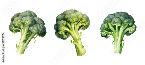 green broccoli watercolor