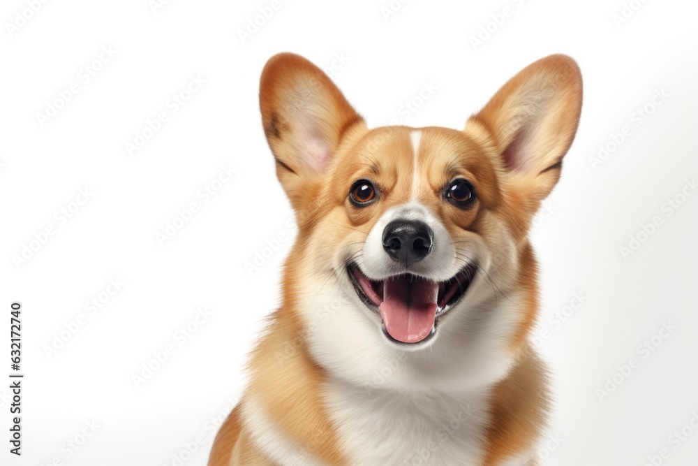 cute corgi on white background, AI Generated