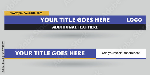 Abstract geometric lower third banner template design vector illustration