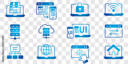 Website line icons set collection vector