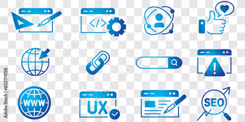 Website line icons set collection vector