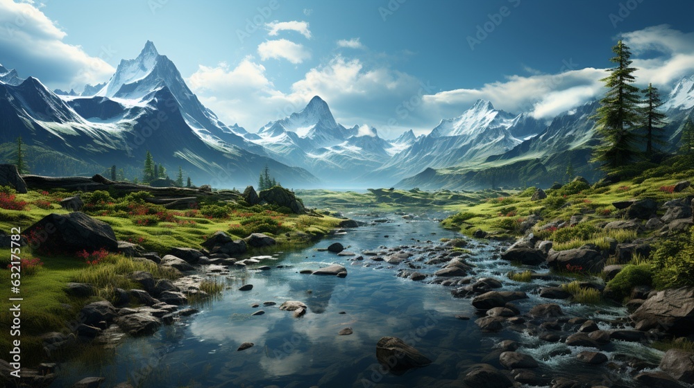 a scenic landscape that has mountains.