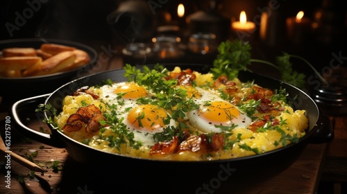 a scrambled egg dish.