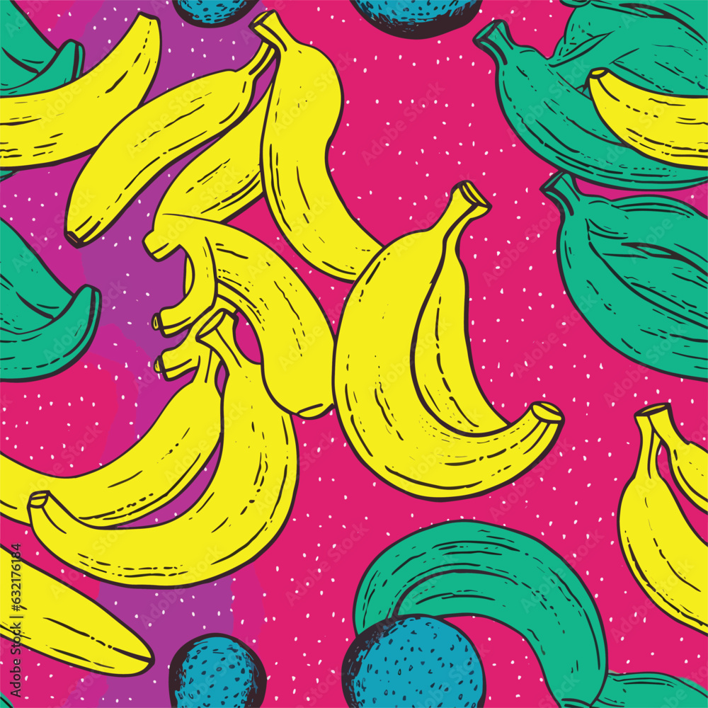 Seamless Colorful Banana Pattern.

Seamless pattern of Bananas in colorful style. Add color to your digital project with our pattern!
