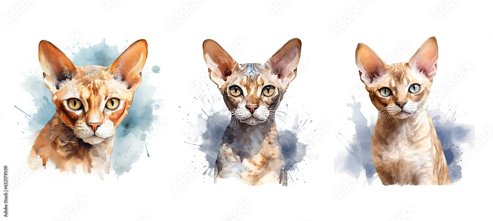 unique devon rex cat watercolor unique devon rex cat watercolor