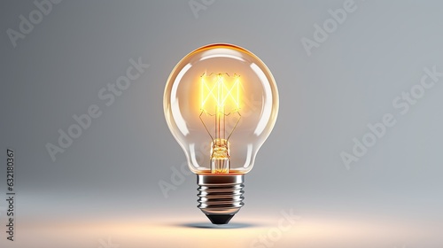 orange light bulb on a white background
