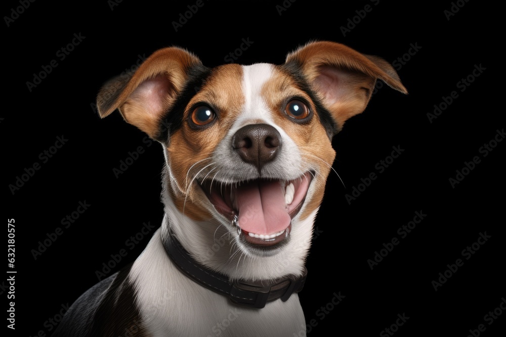cute dog on black background, AI Generated cute dog on black background, AI Generated