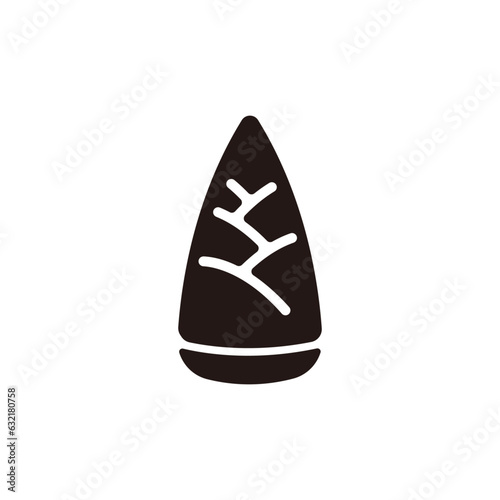 Bamboo shoot icon.Flat silhouette version.