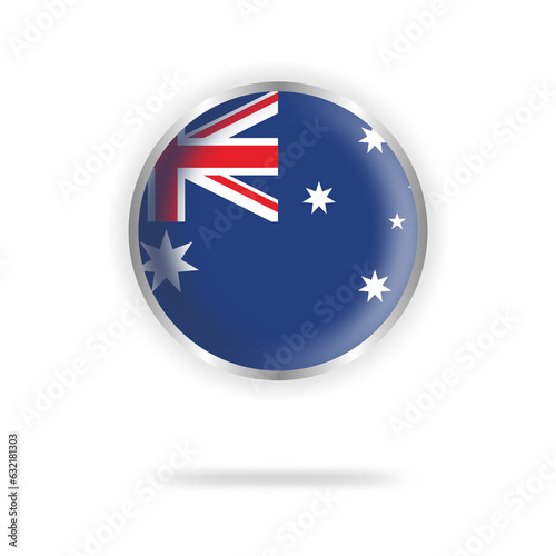 Free Download Australia flag circle design with transparent background silver frame - GFXLoad