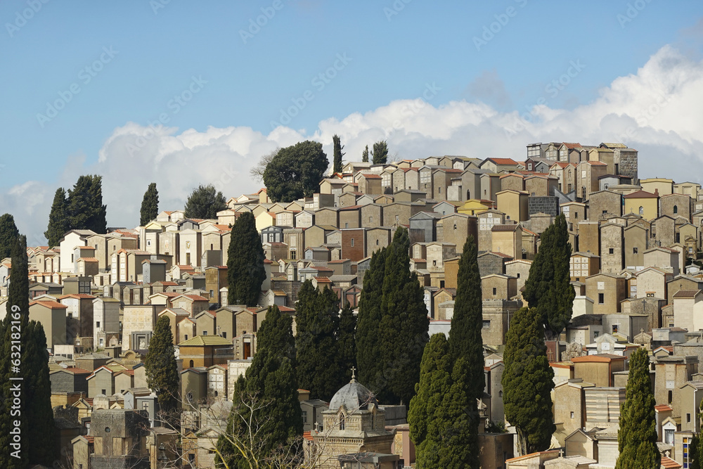 An old cemetery in Enna, Sicily, Italy