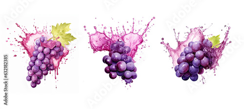 Tela fresh grape splash juice watercolor