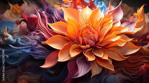 Colorful abstract flower art.