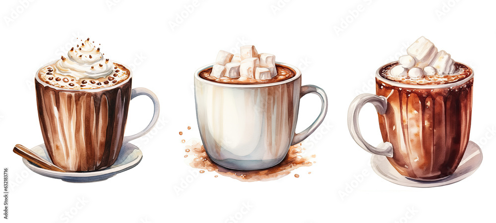beverage hot cocoa mug watercolor beverage hot cocoa mug watercolor