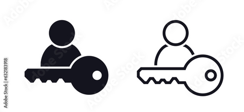 User key vector illustration icon