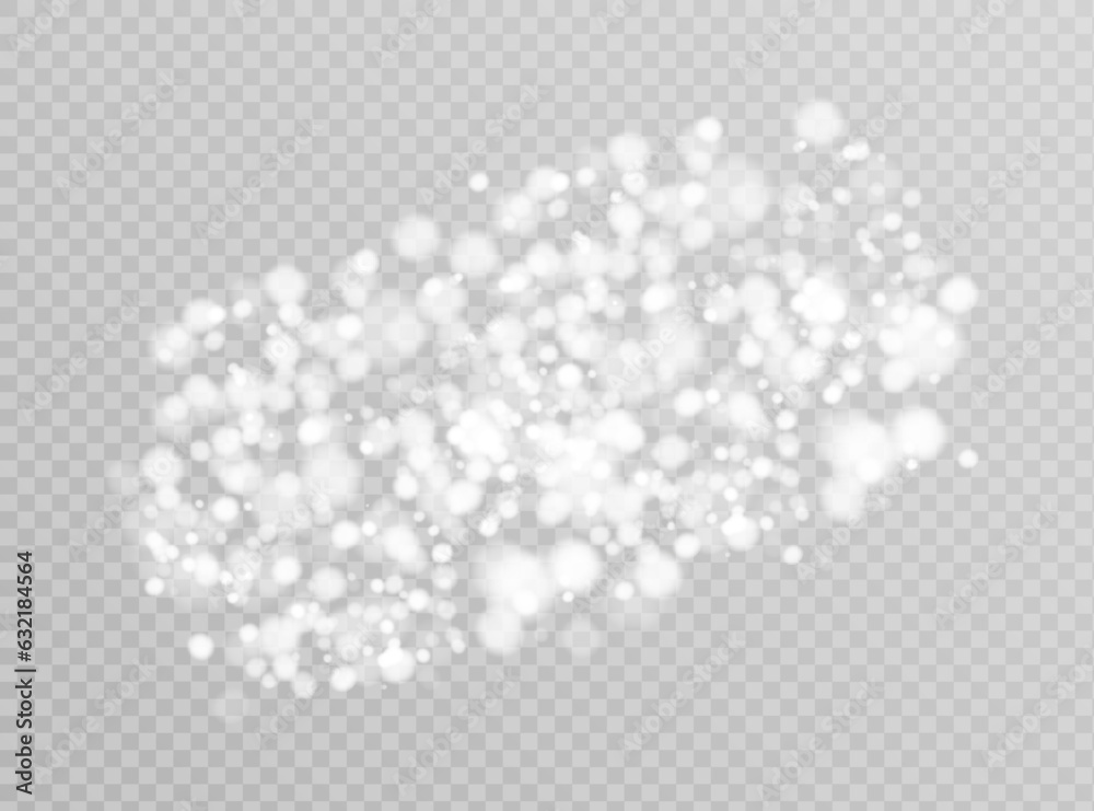 The dust sparks and white stars shine with special light. Vector sparkles on a transparent background. Christmas light effect. The dust sparks and white stars shine with special light. Vector sparkles on a transparent background. Christmas light effect.
