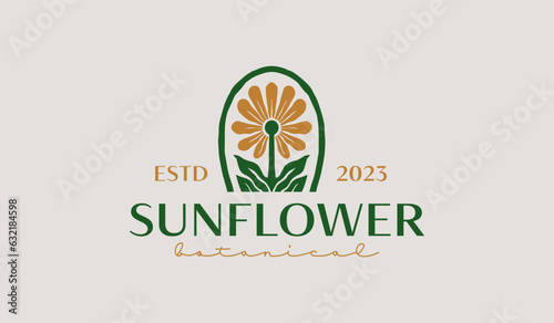 Sunflower Logo Template. Universal creative premium symbol. Vector illustration. Creative Minimal design template. Symbol for Corporate Business Identity