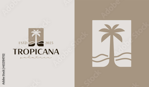 Palm Tree Logo Template. Universal creative premium symbol. Vector illustration. Creative Minimal design template. Symbol for Corporate Business Identity