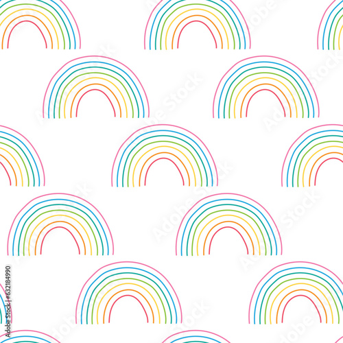 Pattern of Rainbow on isolated white color