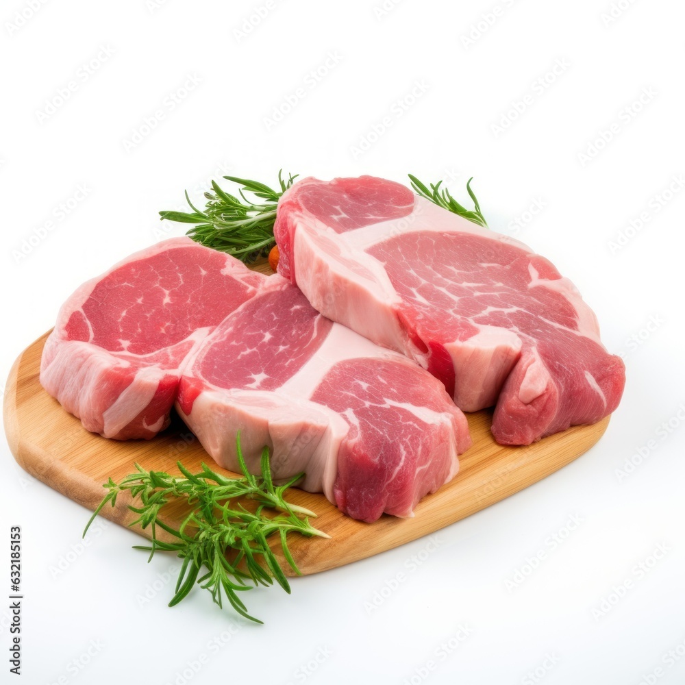 steak meat on white background