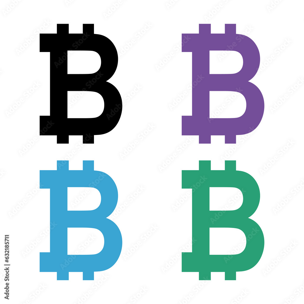Set of Bitcoin web coin, internet electronic crypto design symbol, digital pay vector illustration Set of Bitcoin web coin, internet electronic crypto design symbol, digital pay vector illustration
