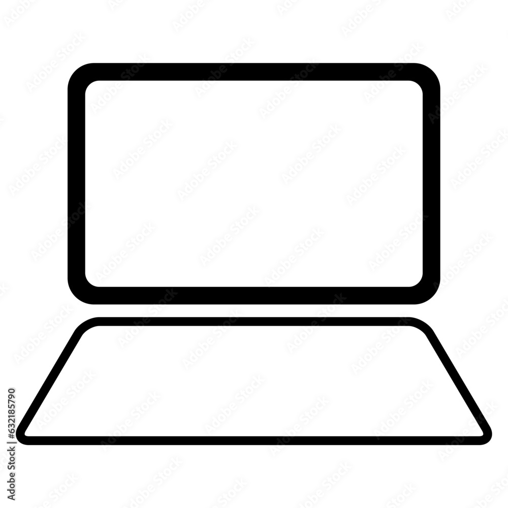 Laptop flat web icon, notebook computer technology symbol , blank display vector illustration