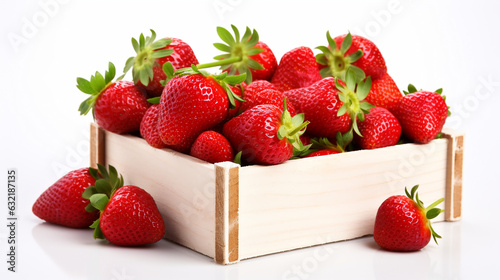 juicy strawberries in a box photo