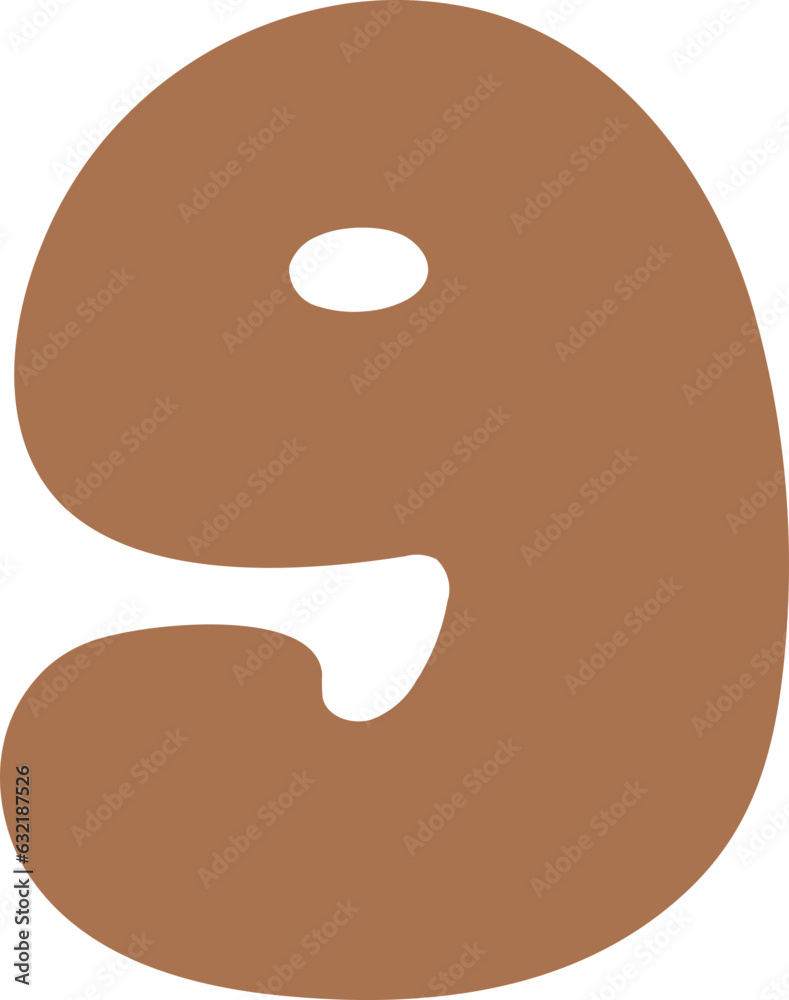 Groovy 9 Number Nine Retro Wavy Text Groovy 9 Number Nine Retro Wavy Text