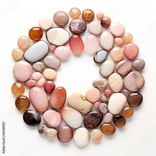 art background of pebbles pebbles colorful in a circle photo