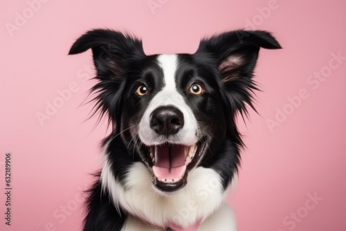 cute dog on pink background, AI Generated © dark_blade
