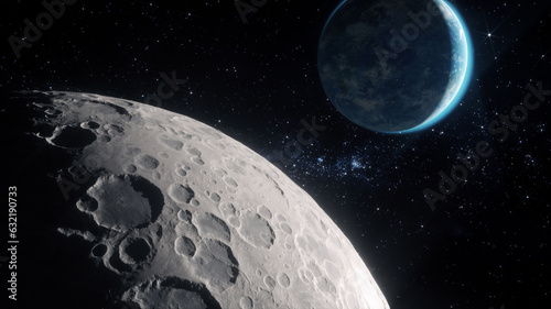 View of earth and moon from...