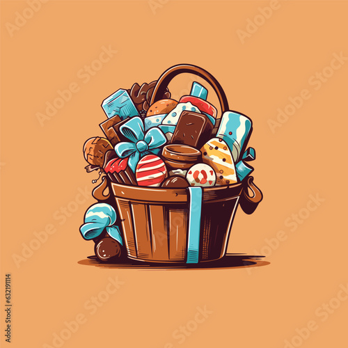chocolate indulgence hamper clip art illustration
