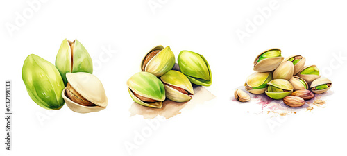 Wallpaper Mural culinary pistachio nut watercolor Torontodigital.ca