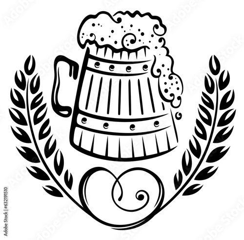 Bier Bierkurg Brezel Weizen Oktoberfest Vektor