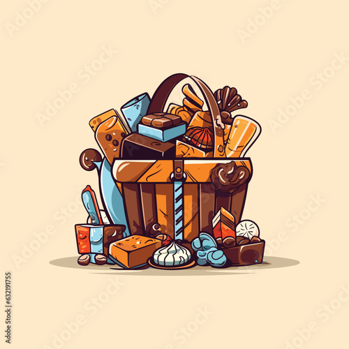 chocolate indulgence hamper clip art illustration