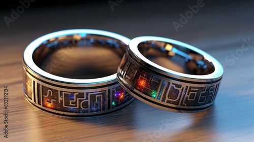 Geek couple ring.Generative AI