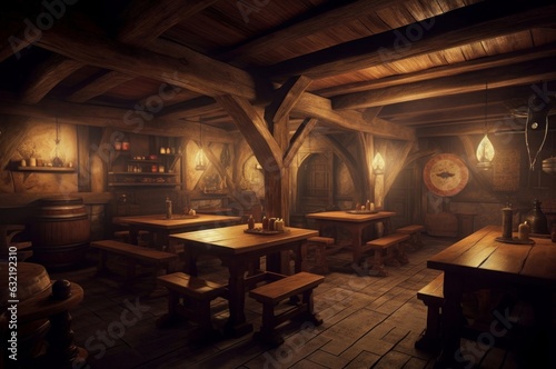 medieval tavern, Generative AI © James