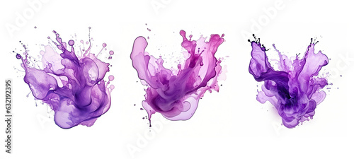 refreshment purple color splash juice watercolor