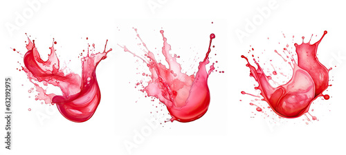 vibrant red color splash juice watercolor