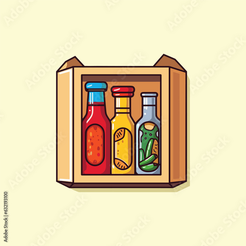 hot sauce sampler gift box clip art illustration