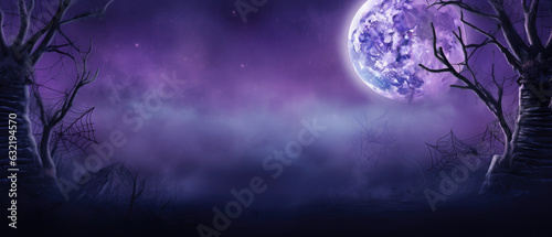 halloween decoration background template illustration. banner, copy space, spooky background.