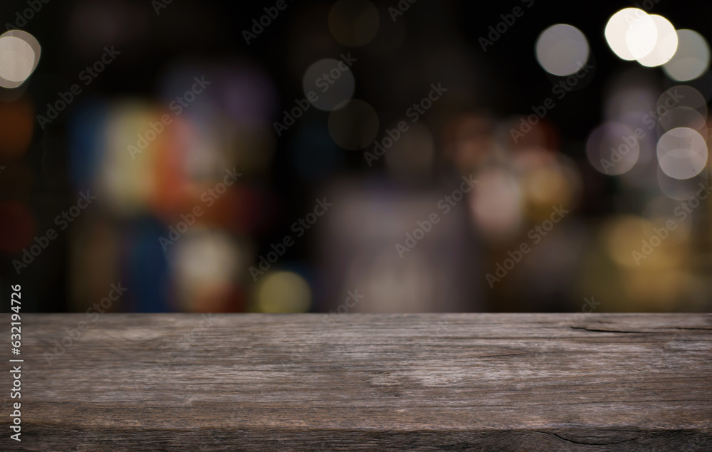 Empty wood table top and blur of out door garden background Empty wooden table space for text marketing promotion. blank wood table copy space for background