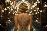 Embodying the essence of the Gatsby Era, a woman radiates the flair and charm of the Roaring Twenties, capturing the glamour and sophistication of that iconic time