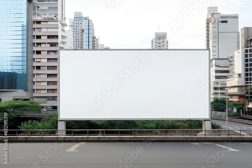 Large Blank Billboard in City