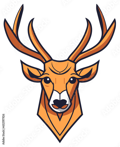 Deer icon isolated on vector transparent background