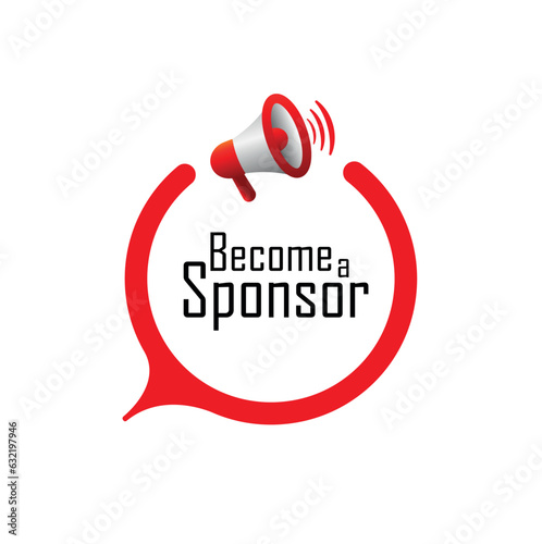 Become a Sponsor sign on white background