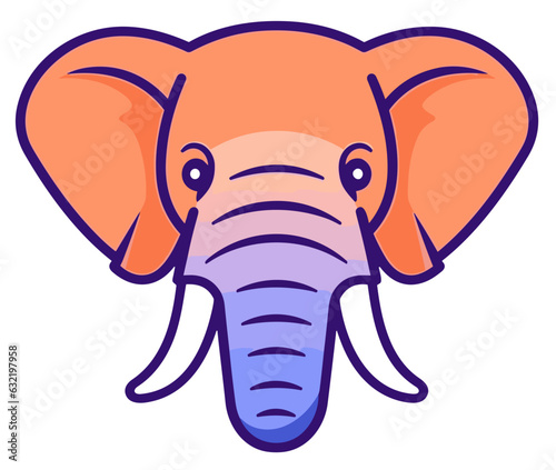 Elephant icon isolated on vector transparent background