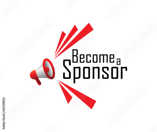Become a Sponsor sign on white background