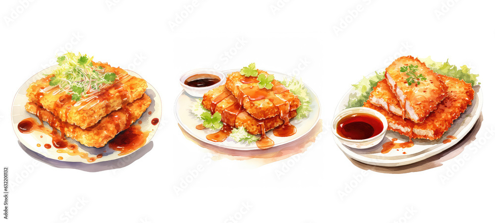 deep tonkatsu watercolor deep tonkatsu watercolor