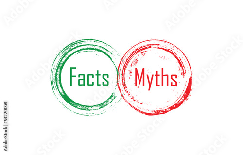 facts myths sign on white background